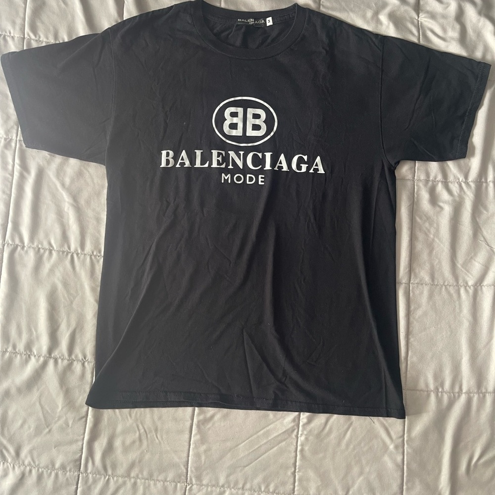 Balenciaga Black Short Sleeve Tee Classic Crew Neck